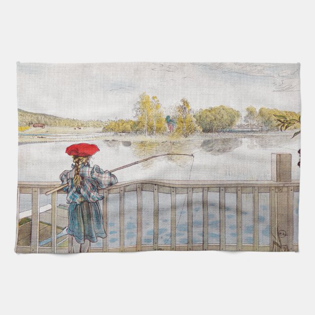 Lisbeth Fishing by Carl Larsson Towel (Horizontal)