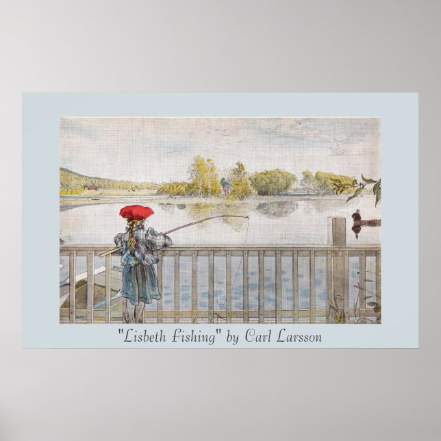 Lisbeth Fishing Carl Larsson Vintage Poster (Front)