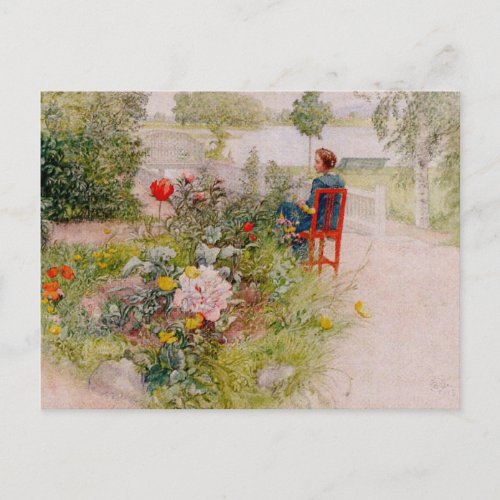 Lisbeth  in the Flower Garden Postcard