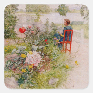 Lisbeth in the Flower Garden Square Sticker