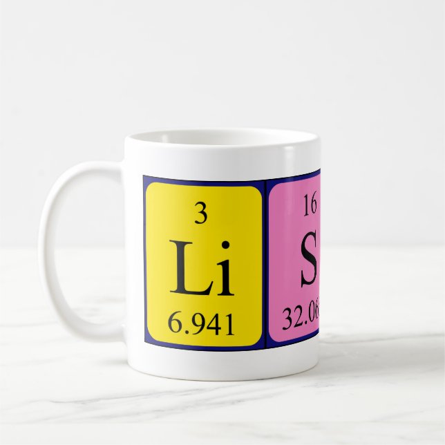 Lisbeth periodic table name mug (Left)