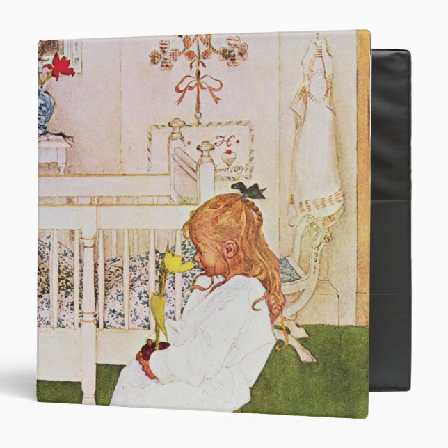 Lisbeth with a yellow tulip 3 ring binder (Front/Inside)