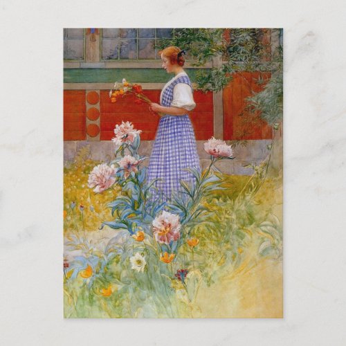 Lisbeth with Peonies Postcard