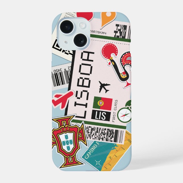 Lisboa Boarding Pass Iphone Case (Back)