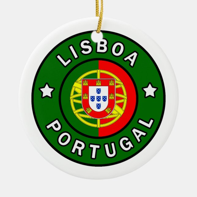 Lisboa Portugal Ceramic Ornament (Front)