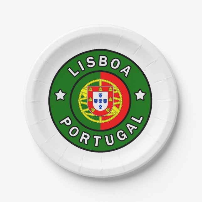 Lisboa Portugal Paper Plates (Front)