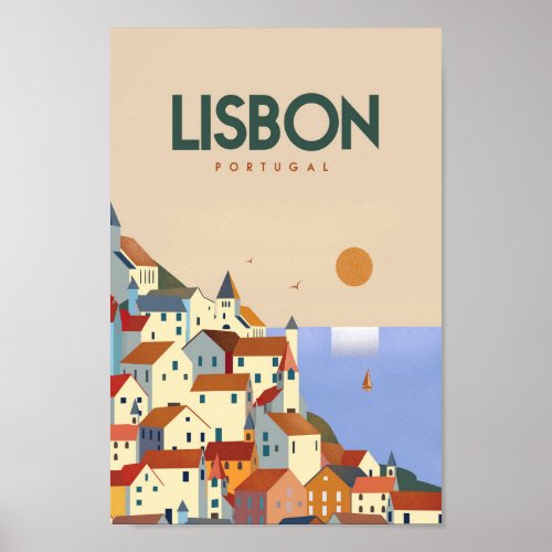 Lisboan lisboa travel poster