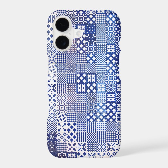 Lisbon Aquarium tiles texture pattern ceramic port Iphone Case (Back)
