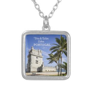 Lisbon Belém Tower photo, in Portugal Silver Plated Necklace