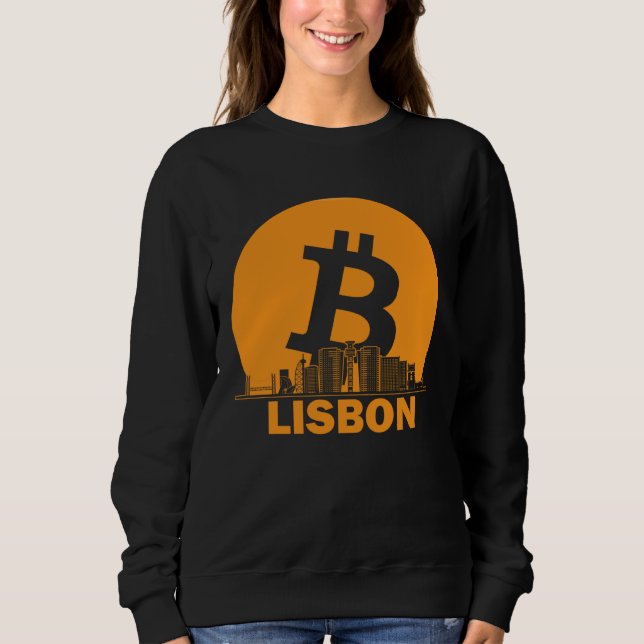 Lisbon Bitcoin Maximalist  Bitcoin Lisbon Skyline Sweatshirt (Front)