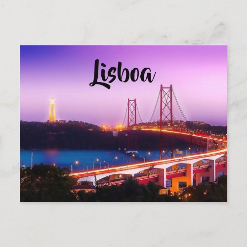 Lisbon bridge postcard