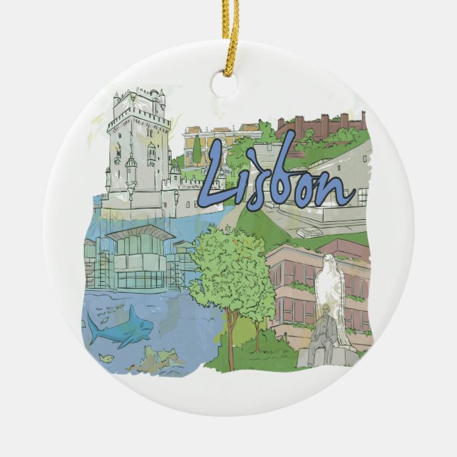 Lisbon Ceramic Ornament (Front)