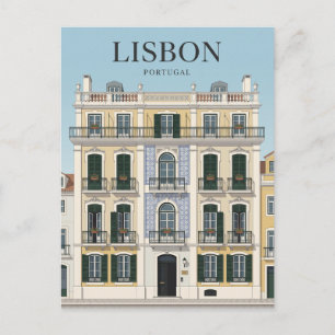 Lisbon Chiado Facade Portugal Postcard