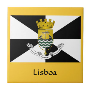 Lisbon City Flag Ceramic Tile