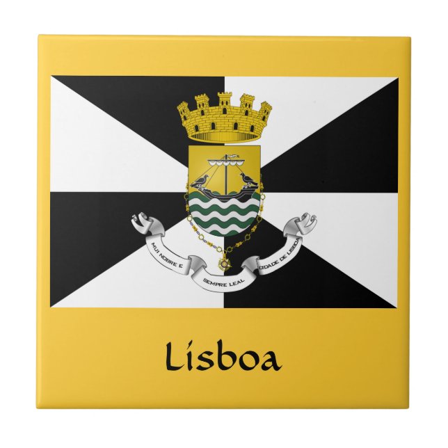 Lisbon City Flag Ceramic Tile (Front)
