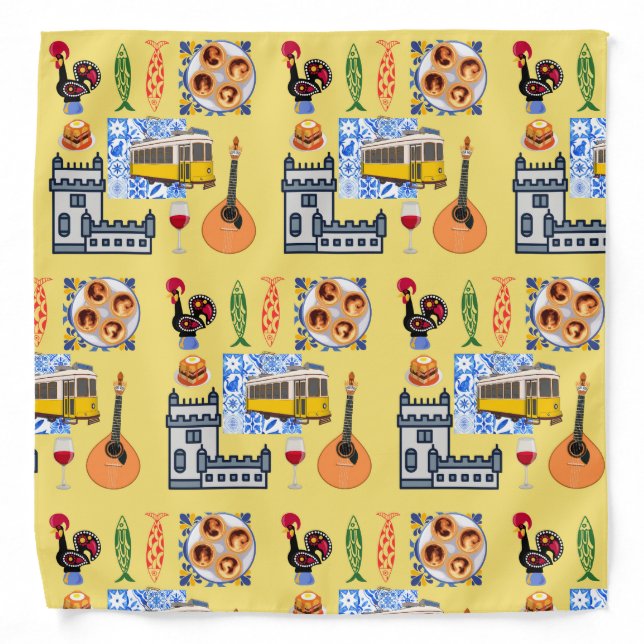  Lisbon City Symbols Bandana (Front)
