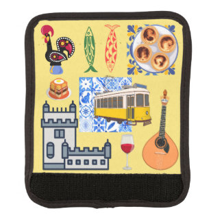 Lisbon City Symbols Luggage Handle Wrap