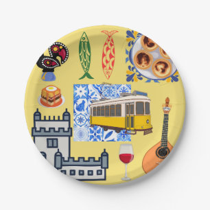 Lisbon City Symbols Paper Plates
