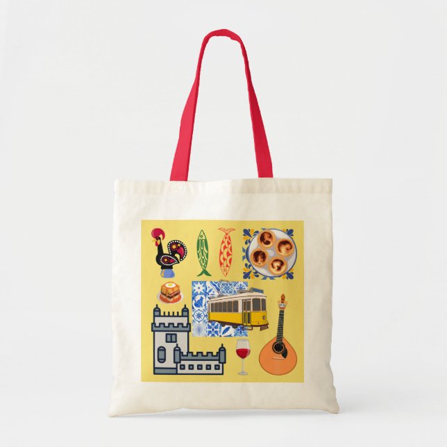 Lisbon City Symbols Tote Bag (Front)