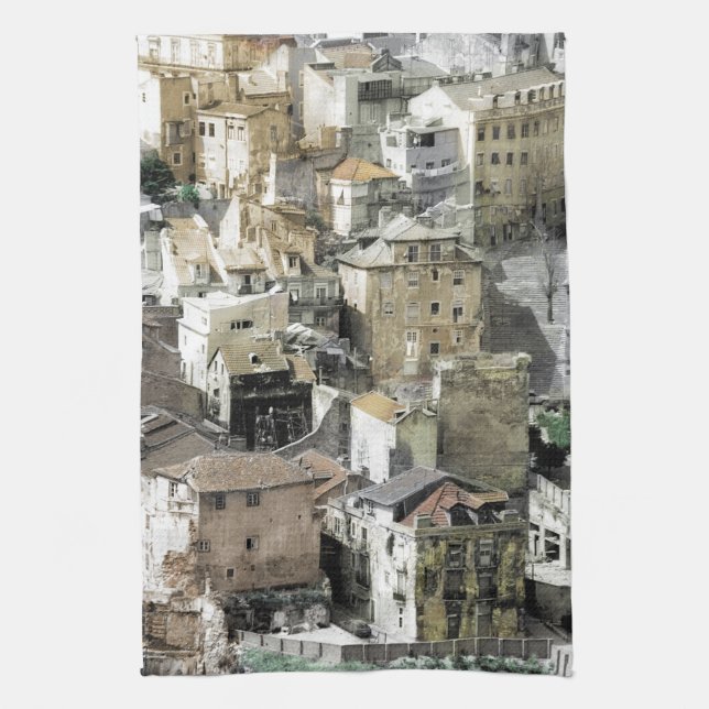 LISBON CITYSCAPE (VIEW FROM ST JORGE'S CASTLE) KITCHEN TOWEL (Vertical)