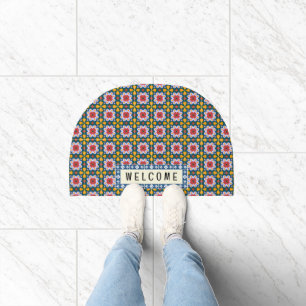 Lisbon colorful tiles or azulejos pattern doormat