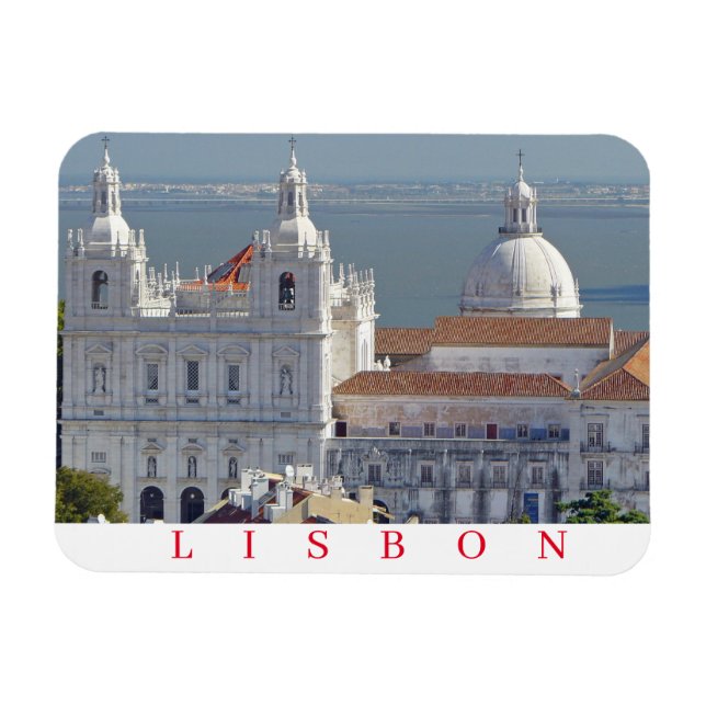 Lisbon Estrela Basilica view fridge magnet (Horizontal)