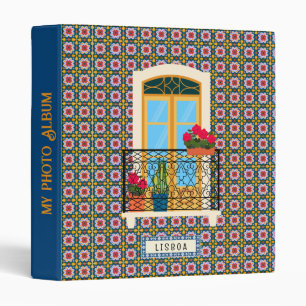 Lisbon house window with plants and tiles 3 ring binder