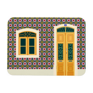 Lisbon house with tiles magnet