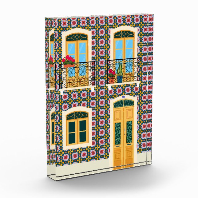 Lisbon house with tiles photo block (Left)