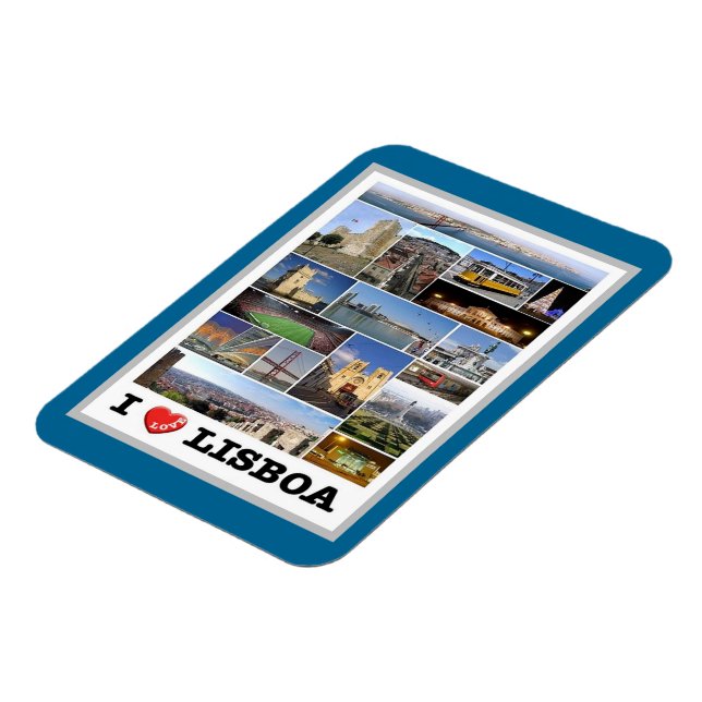 Lisbon - I Love - Portugal - Magnet (Left Side)