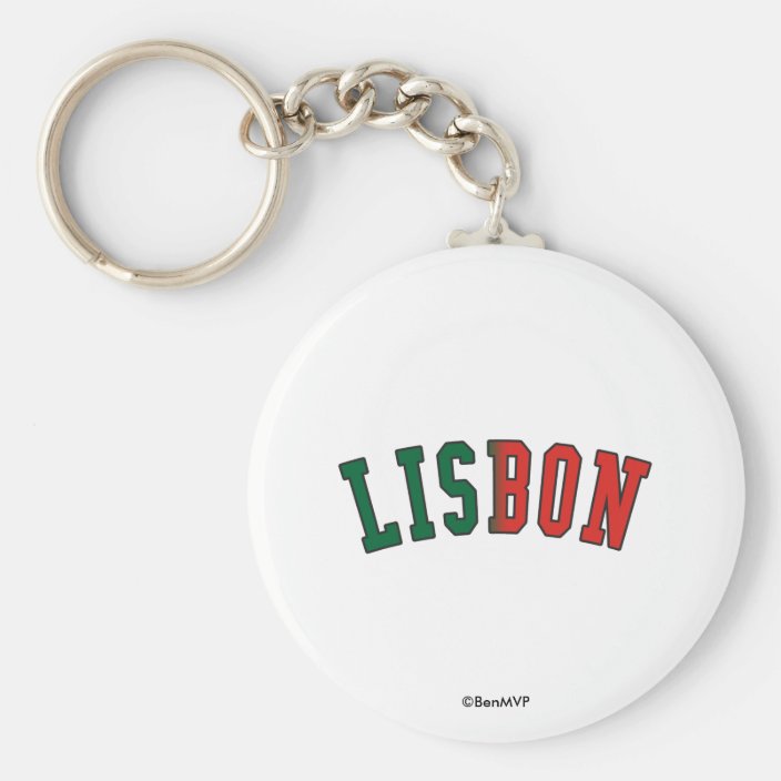 Lisbon in Portugal National Flag Colors Keychain