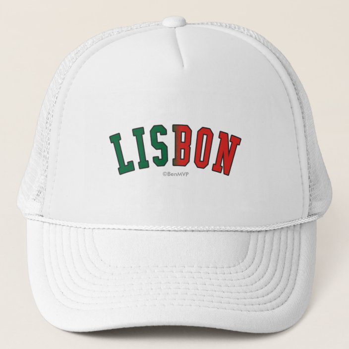 Lisbon in Portugal National Flag Colors Mesh Hat