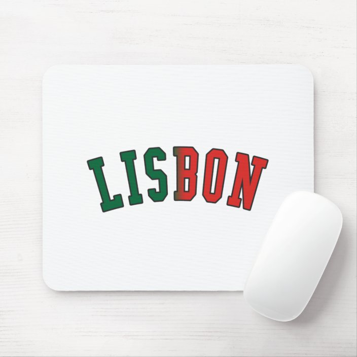 Lisbon in Portugal National Flag Colors Mousepad