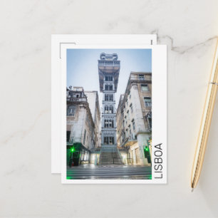 Lisbon in Portugal with Retro Elevator Souvenir Holiday Postcard