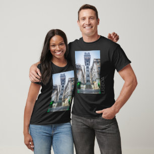 Lisbon in Portugal with Retro Elevator Souvenir T-Shirt