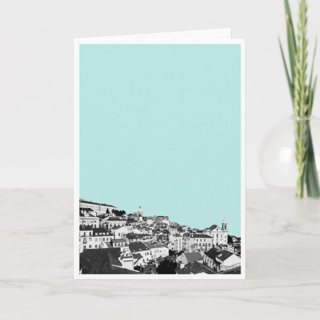 Lisbon in Teal Greeting Card (Front)