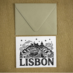 Lisbon Lisboa Portugal Minimalist Travel Postcard