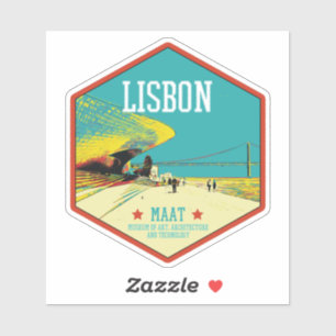 Lisbon MAAT view illustration Portugal Sticker