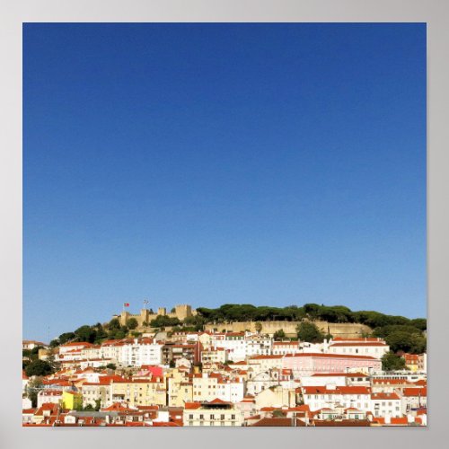 Lisbon Miradouro Castle View Architecture Photo Poster