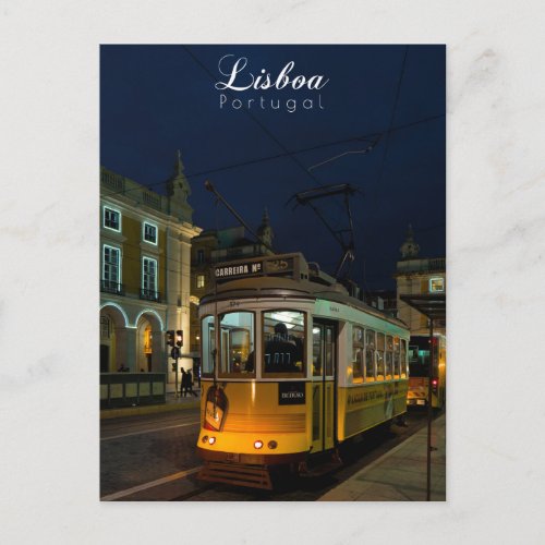 Lisbon Nights _ Travel Art Postcard