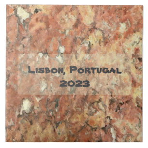 Lisbon Orange Brown Abstract Ceramic Tile