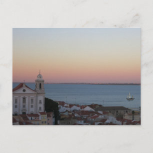 Lisbon Portugal Alfama Sunset Postcard