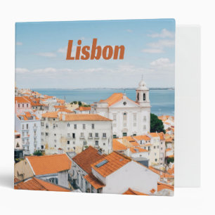 Lisbon Portugal Atlantic beaches Red Roofs 3 Ring Binder