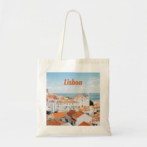 Lisbon Portugal Atlantic beaches Red Roofs Tote Bag