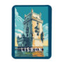 Lisbon Portugal Belem Tower Travel Art Vintage Magnet