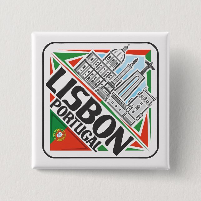 Lisbon Portugal Button (Front)