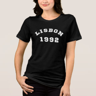 Lisbon Portugal City 1992 Vintage Tri-Blend Shirt