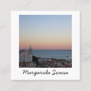 Lisbon Portugal City Europe Photo Travel Tourism Square Business Card