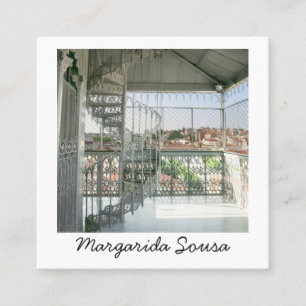 Lisbon Portugal City Europe Photo Travel Tourism Square Business Card