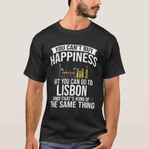 Lisbon Portugal City Skyline Map Travel T-Shirt